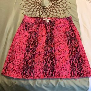 Pink Snake Print Skirt